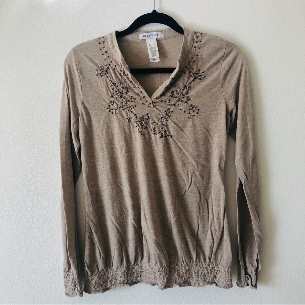 Liz Claiborne embellished blouse